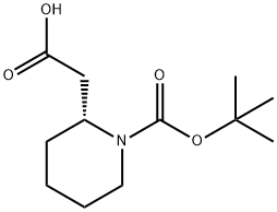 (R)-2-CARBOXYMETHYL-PIPERIDINE-1-CARBOXYLIC ACID TERT-BUTYL ESTER Structural