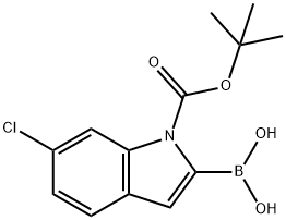 1-(TERT-BUTOXYCARBONYL)-6-CHLORO-1H-INDOL-2-YLBORONIC ACID Structural