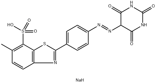 sodium [4-[(hexahydro-2,4,6-trioxopyrimidin-5-yl)azo]phenyl]-6-methylbenzothiazole-7-sulphonate Structural