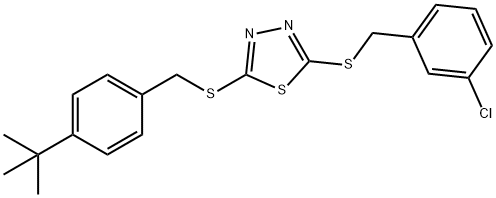 5-(4-TERT-BUTYLBENZYLTHIO)-2-(3-CHLOROBENZYLTHIO)-1,3,4-THIADIAZOLE Structural