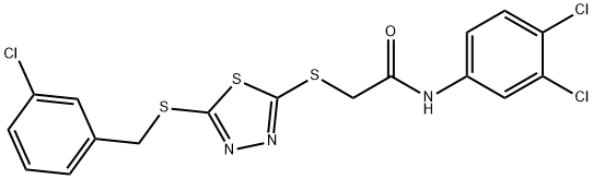 2-[5-(3-CHLOROBENZYLTHIO)-1,3,4-THIADIAZOL-2-YLTHIO]-N-(3,4-DICHLOROPHENYL)ACETAMIDE Structural