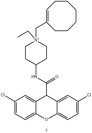 1,4-CIS-1-(1-CYCLOOCTEN-1-YLMETHYL)-4-[[(2,7-DICHLORO-9H-XANTHEN-9-YL)CARBONYL]AMINO]-1-ETHYLPIPERIDINIUM IODIDE