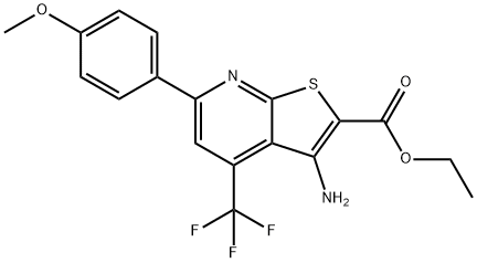 ethyl 3-amino-6-(4-methoxyphenyl)-4-(trifluoromethyl)thieno[2,3-b]pyridine-2-carboxylate Structural