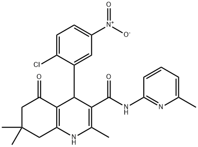 4-{2-chloro-5-nitrophenyl}-2,7,7-trimethyl-N-(6-methyl-2-pyridinyl)-5-oxo-1,4,5,6,7,8-hexahydro-3-quinolinecarboxamide