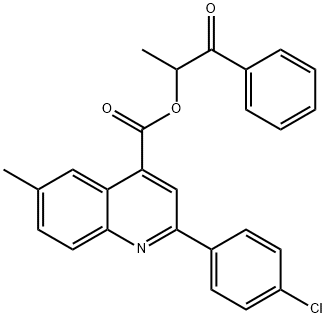 1-methyl-2-oxo-2-phenylethyl 2-(4-chlorophenyl)-6-methyl-4-quinolinecarboxylate Structural