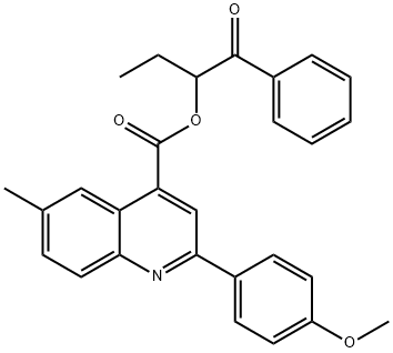 1-benzoylpropyl 2-(4-methoxyphenyl)-6-methyl-4-quinolinecarboxylate Structural