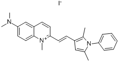 6-(dimethylamino)-2-[2-(2,5-dimethyl-1-phenyl-1H-pyrrol-3-yl)vinyl]-1-methylquinolinium iodide Structural