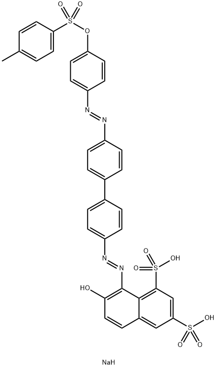 disodium 7-hydroxy-8-[[4'-[[4-[[(p-tolyl)sulphonyl]oxy]phenyl]azo][1,1'-biphenyl]-4-yl]azo]naphthalene-1,3-disulphonate Structural