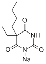 sodium 5-butyl-5-ethylbarbiturate     