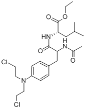 Leucine, N-(N-acetyl-3-(p-(bis(2-chloroethyl)amino)phenyl)-DL-alanyl)- ,  ethyl ester, L- Structural