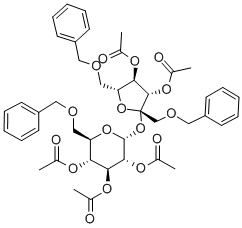 3,4-di-O-acetyl-1,6,6'-tri-O-tribenzylsucrose triacetate Structural