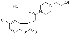 4-[(5-chloro-2-oxo-2H-benzothiazol-3-yl)acetyl]piperazine-1-ethanol monohydrochloride Structural