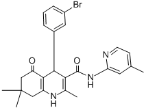 4-(3-bromophenyl)-2,7,7-trimethyl-N-(4-methyl-2-pyridinyl)-5-oxo-1,4,5,6,7,8-hexahydro-3-quinolinecarboxamide