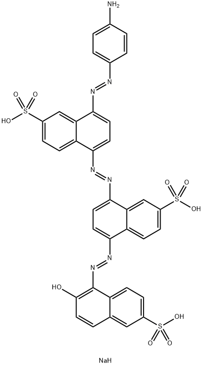 trisodium 8-[[4-[(4-aminophenyl)azo]-6-sulphonatonaphthyl]azo]-5-[(2-hydroxy-6-sulphonatonaphthyl)azo]naphthalene-2-sulphonate  Structural