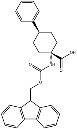 cis-1-Amino-4-phenylcyclohexanecarboxylic acid, N-FMOC protected Structural