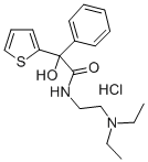 2-Thiopheneacetamide, N-(2-diethylaminoethyl)-alpha-hydroxy-alpha-phen yl-, hydrochloride