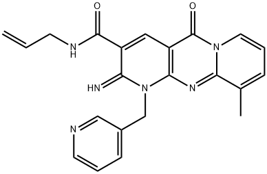 N-allyl-2-imino-10-methyl-5-oxo-1-(3-pyridinylmethyl)-1,5-dihydro-2H-dipyrido[1,2-a:2,3-d]pyrimidine-3-carboxamide Structural