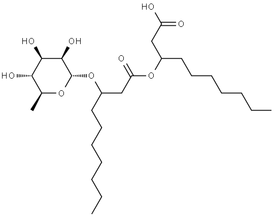 rhamnopyranosyl-3-hydroxydecanoyl-3-hydroxydecanoate Structural