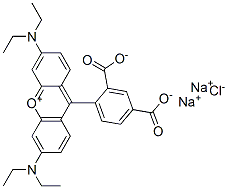 Xanthylium, 9-(2,4-dicarboxyphenyl)-3,6-bis(diethylamino)-, chloride, disodium salt Structural