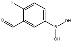 4-Fluoro-3-formylphenylboronic acid Structural