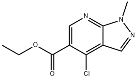 ETHYL 4-CHLORO-1-METHYL-1H-PYRAZOLO[3,4-B]PYRIDINE-5-CARBOXYLATE Structural