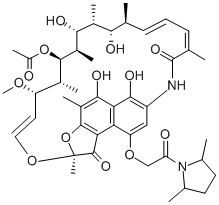 2,7-(Epoxypentadeca(1,11,13)trienimino)naphtho(2,1-b)furan-1,11(2H)-di one, 9-((2,5-dimethyl-1-pyrrolidinylcarbonyl)methoxy)-2,4,12,16,18,20, 22-heptamethyl-23-methoxy-5,6,17,19,21-pentahydroxy-, 21-acetate