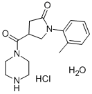 Piperazine, 1-((1-(2-methylphenyl)-5-oxo-3-pyrrolidinyl)carbonyl)-, hy drochloride, hydrate (1:1:1)