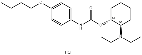 p-Butoxycarbanilic acid trans-2-(diethylamino)cyclohexyl ester hydroch loride Structural