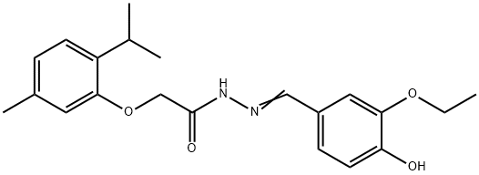 N'-(3-ethoxy-4-hydroxybenzylidene)-2-(2-isopropyl-5-methylphenoxy)acetohydrazide Structural