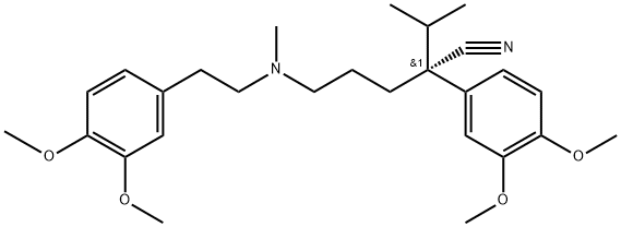 (+)-3-(3,4-dimethoxyphenyl)-6-[(5,6-dimethoxyphenethyl)methylamino]hexane-3-carbonitrile           