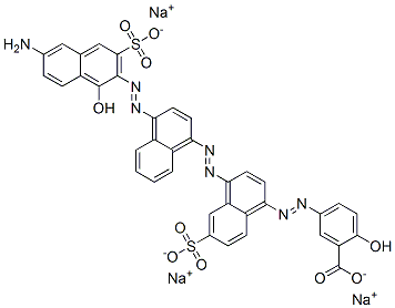 trisodium 5-[[4-[[4-[(6-amino-1-hydroxy-3-sulphonato-2-naphthyl)azo]-1-naphthyl]azo]-6-sulphonato-1-naphthyl]azo]salicylate 