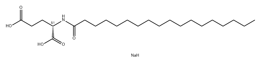 sodium hydrogen N-(1-oxooctadecyl)-L-glutamate          