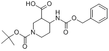 4-BENZYLOXYCARBONYLAMINO-PIPERIDINE-1,3-DICARBOXYLIC ACID 1-TERT-BUTYL ESTER Structural