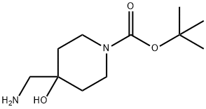 tert-butyl 4-(aminomethyl)-4-hydroxypiperidine-1-carboxylate Structural