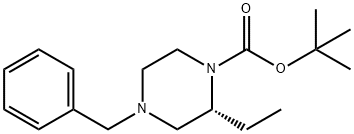 TERT-BUTYL-2(R)-ETHYL-4-BENZYL-1-PIPERAZINE CARBOXYLATE Structural