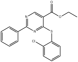 ethyl 4-[(2-chlorophenyl)sulfanyl]-2-phenyl-5-pyrimidinecarboxylate Structural