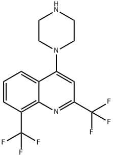 2,8-BIS(TRIFLUOROMETHYL)-4-(PIPERAZIN-1-YL)QUINOLINE Structural