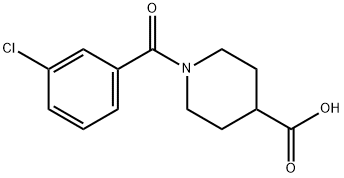 1-(3-chlorobenzoyl)piperidine-4-carboxylic acid Structural