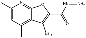 Furo[2,3-b]pyridine-2-carboxylic acid, 3-amino-4,6-dimethyl-, hydrazide (9CI) Structural