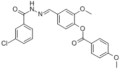 4-[2-(3-chlorobenzoyl)carbohydrazonoyl]-2-methoxyphenyl 4-methoxybenzoate