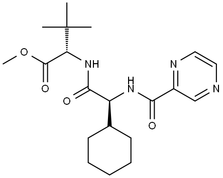L-Valine, (2S)-2-cyclohexyl-N-(2-pyrazinylcarbonyl)glycyl-3-Methyl-, Methyl ester Structural