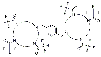 1-(4,8-bis-(2,2,2-trifluoroacetyl)-11-{4-[4,8,11-tris-(2,2,2-trifluoroacetyl)-1,4,8,11-tetraazacyclotetradec-1-ylMethyl]-benzyl}-1,4,8,11-tetraazacyclotetradec-1-yl)-2,2,2-trifluoroethanone Structural