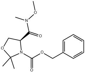 (S)-BENZYL 4-(N-METHOXY-N-METHYLCARBAMOYL)-2,2-DIMETHYLOXAZOLIDINE-3-CARBOXYLATE Structural