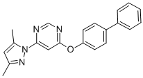 PYRIMIDINE, 4-([1,1'-BIPHENYL]-4-YLOXY)-6-(3,5-DIMETHYL-1H-PYRAZOL-1-YL)- Structural