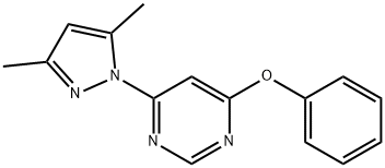 PYRIMIDINE, 4-(3,5-DIMETHYL-1H-PYRAZOL-1-YL)-6-PHENOXY-