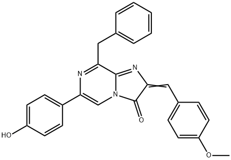 Imidazo[1,2-a]pyrazin-3(2H)-one,  6-(4-hydroxyphenyl)-2-[(4-methoxyphenyl)methylene]-8-(phenylmethyl)- Structural