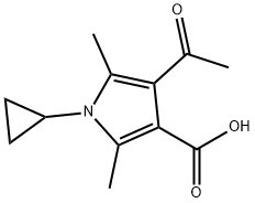 4-ACETYL-1-CYCLOPROPYL-2,5-DIMETHYL-1H-PYRROLE-3-CARBOXYLIC ACID Structural