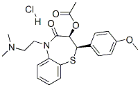 (2R-cis)-3-acetoxy-5-[2-(dimethylamino)ethyl]-2,3-dihydro-2-(4-methoxyphenyl)-1,5-benzothiazepin-4(5H)-one monohydrochloride           