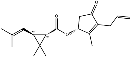 (2-methyl-4-oxo-3-prop-2-enyl-1-cyclopent-2-enyl) 2,2-dimethyl-3-(2-methylprop-1-enyl)cyclopropane-1-carboxylate Structural