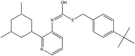 O-(3,5-Dimethylcyclohexyl) S-((4-(1,1-dimethylethyl)phenyl)methyl)-3-pyridinylcarbonimidodithioate Structural